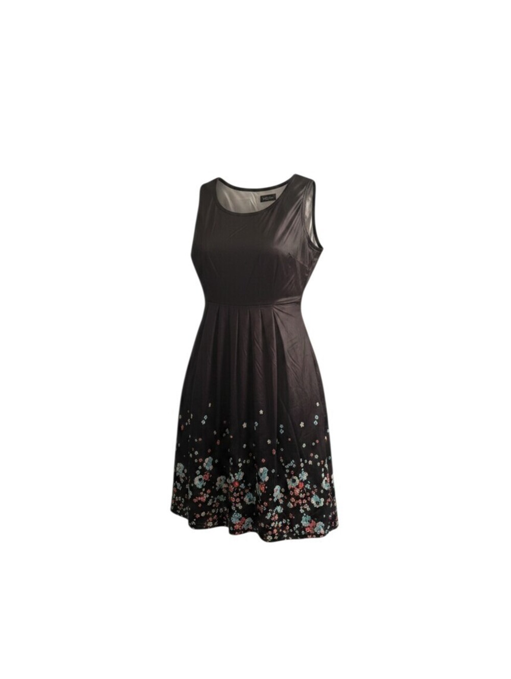 Sleeveless Black Floral Print Dress Size 3XL
